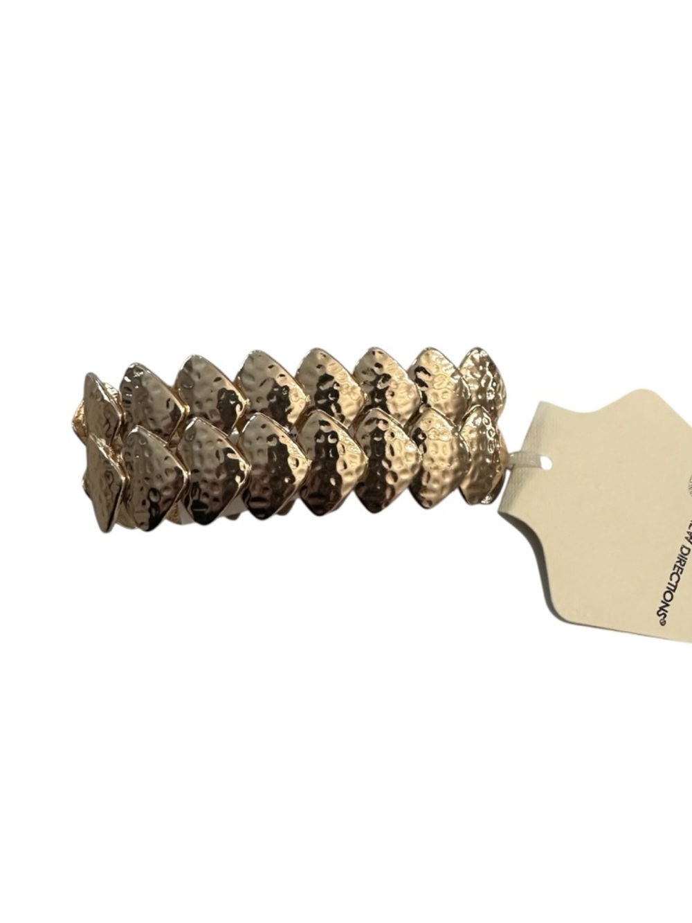 New Directions WOmen's Gold Textured Stretch Bracelet NWT
